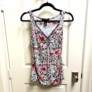 WHBM black, white and pink floral cami, S.